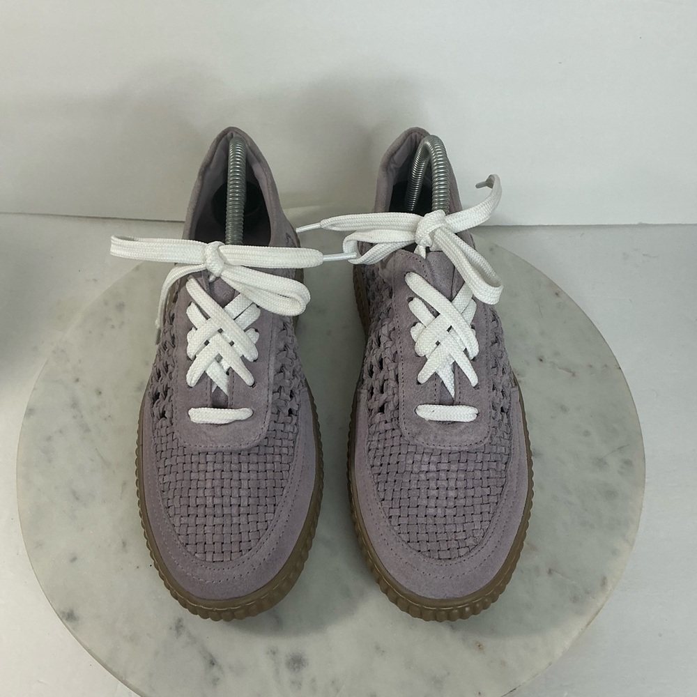 Free People Size 8.5 Wimberly Woven Suede Purple Lace Up Sneaker - Picture 2 of 13